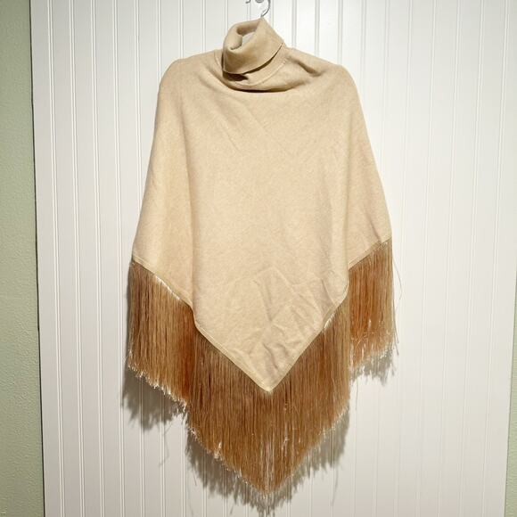 Free People x Understated Leather River Walk Poncho Fringed Western Size Small - Picture 2 of 6